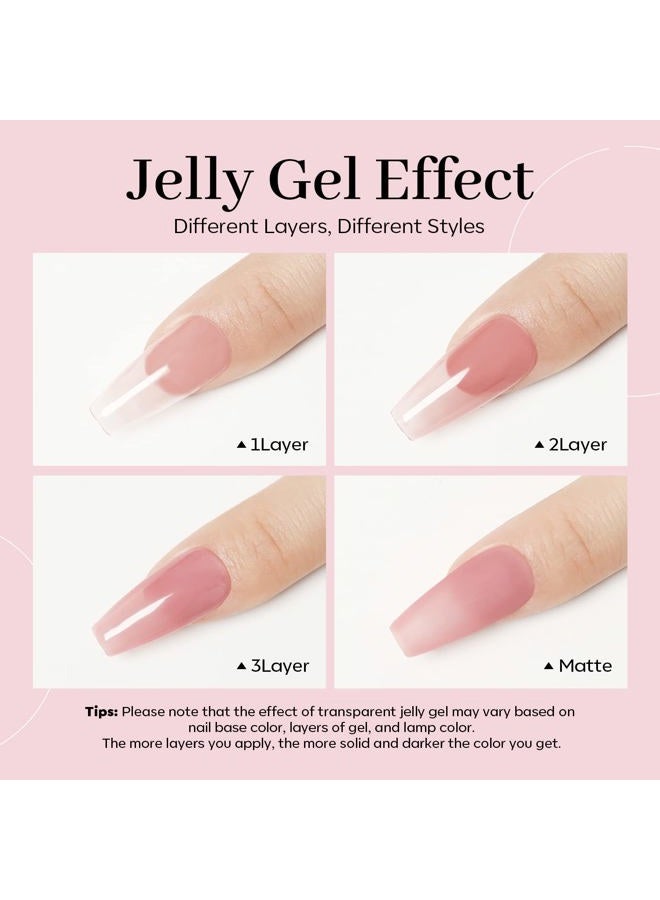 modelones طلاء أظافر جل وردي عاري، 1 قطعة 15 مل جل شفاف وردي عاري، قابل للإزالة في صالون LED DIY في المنزل هدية لنساء والفتيات - Image 5